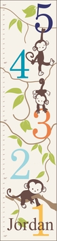 personalized monkeying around boy canvas growth chart