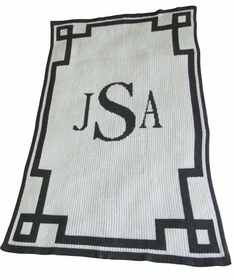 Personalized Monogram & Scroll Blanket