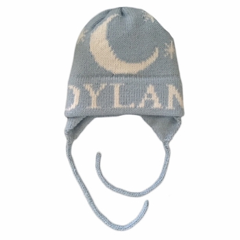 personalized moon and stars hat with flaps