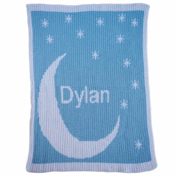 personalized moon & stars baby blanket