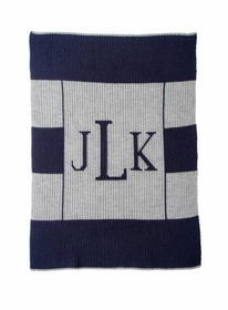 Personalized Multi Stripe Monogram Blanket