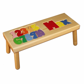 personalized name and number stool