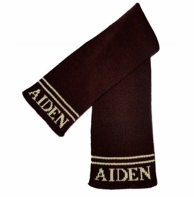 personalized name & stripes scarf