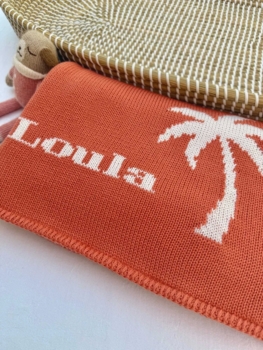personalized palm tree baby blanket