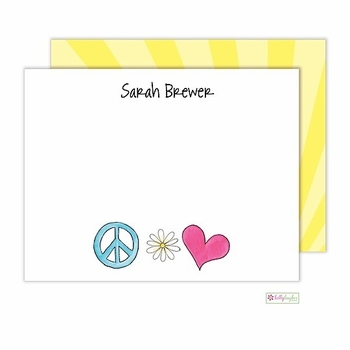 Personalized - Peace and Love Flat Notes