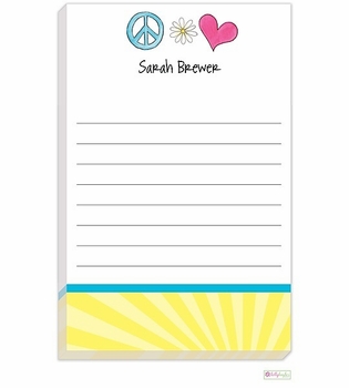 personalized - peace and love notepad