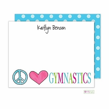 Personalized - Peace Love Gymnastics Flat Notes