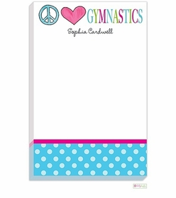 Personalized - Peace Love Gymnastics Notepad