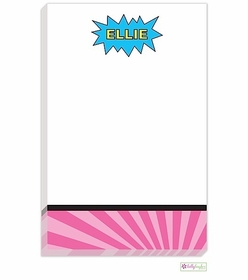 Personalized - Pink Superhero Notepad