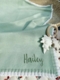 personalized plain knit tipped baby blanket
