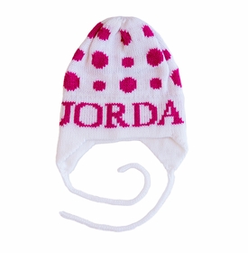personalized polka dot hat with earflaps