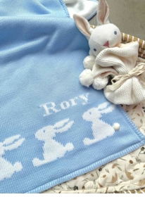 Personalized Rabbit Baby Blanket