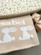 personalized rabbit baby blanket