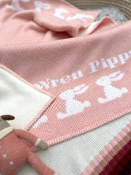 personalized rabbit baby blanket