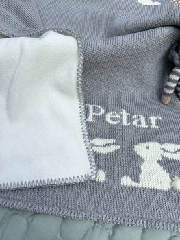 personalized rabbit baby blanket