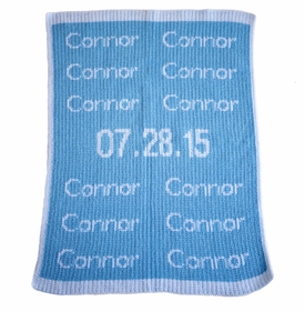 Personalized Repeated Name & Date Blanket