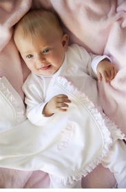 Personalized Ruffled Edge Blanket