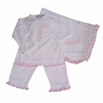 Personalized Ruffled Edge Blanket