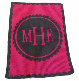 Personalized Scalloped Monogram Blanket