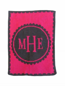 Personalized Scalloped Monogram Blanket - Full Size