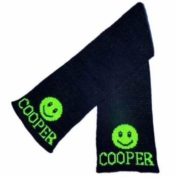 personalized scarf with name and smiley
