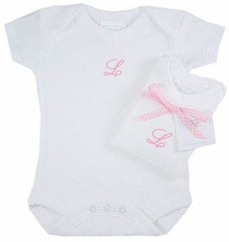 personalized script initial bodysuit
