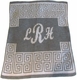 personalized scroll with script monogram blanket