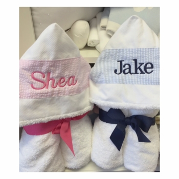 Personalized Seersucker Hooded Towel