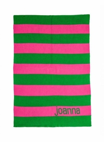 personalized simple stripe name blanket
