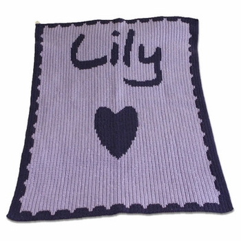 Personalized Single Heart & Scalloped Edge Blanket