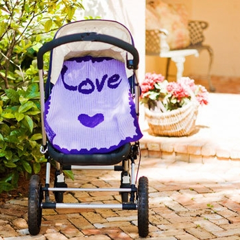 Personalized Single Heart & Scalloped Edge Blanket