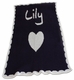 Personalized Single Heart & Scalloped Edge Blanket