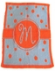 personalized single initial polka dot blanket