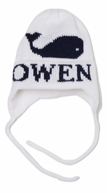 personalized single whale hat with earflaps