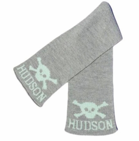 personalized skull & crossbones scarf