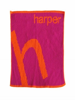 Personalized Slanted Large Letter Blanket