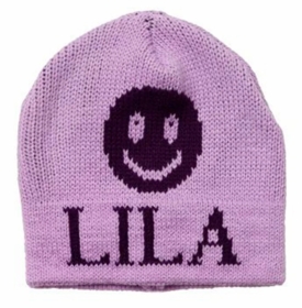 personalized smiley face hat with earflaps