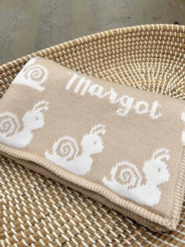personalized snail baby blanket