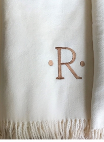 Personalized Solid Fringed Throw Blanket (Several Colors Available)
