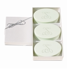 Personalized Spa Soaps, Green Tea and Bergamot Trio