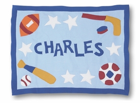 personalized sports baby blanket