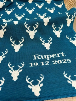 personalized stag baby blanket