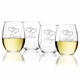 personalized stemless holiday wine glasses