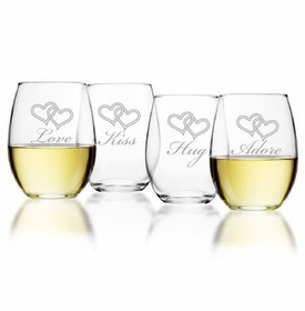 personalized stemless holiday wine glasses