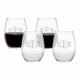 personalized stemless wedding wine glasses