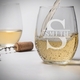 personalized stemless wedding wine glasses