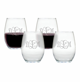 personalized stemless wine glasses for her