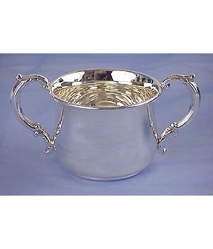 personalized sterling silver baby cup - double handle
