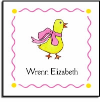 Personalized Stickers - Duckling in Pink