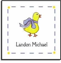 Personalized Stickers - Ducklings in Blue